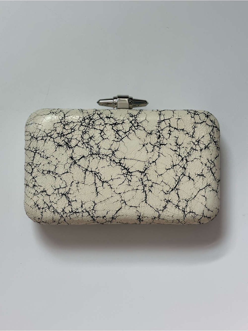 J.Crew Leather Ivory Crinkle Clutch - EUC